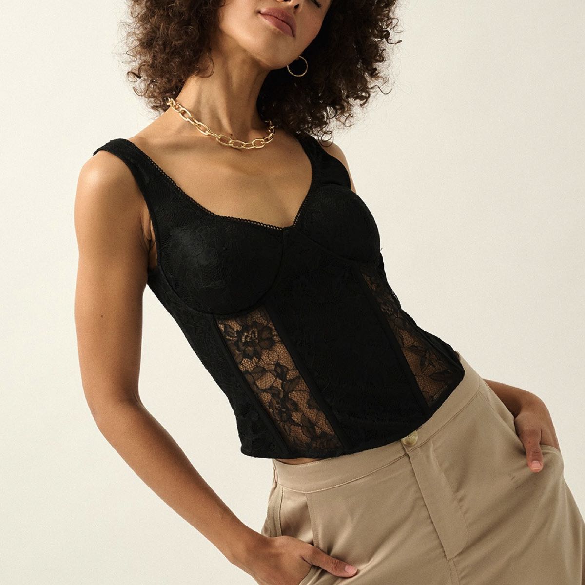 Alicia Corset Top in Black