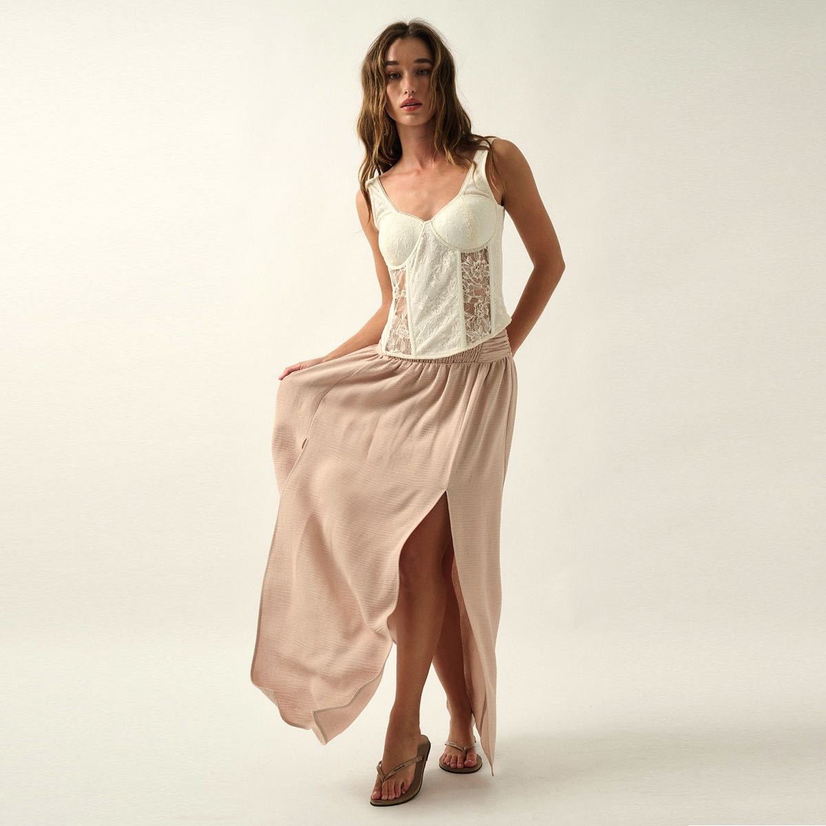 Alicia Corset Top in Ivory